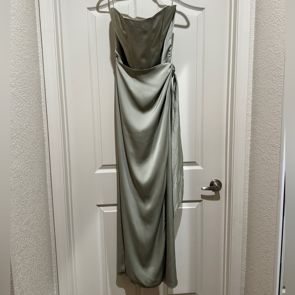 NWT Plus Size V. Chapman Dress June Corset Jacquard Front-Slit Gown Size 16 - Picture 5 of 14